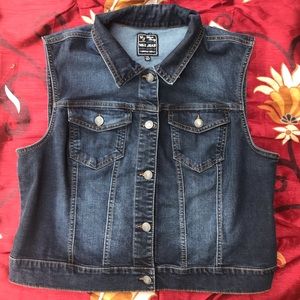 Plus Size Denim Vest